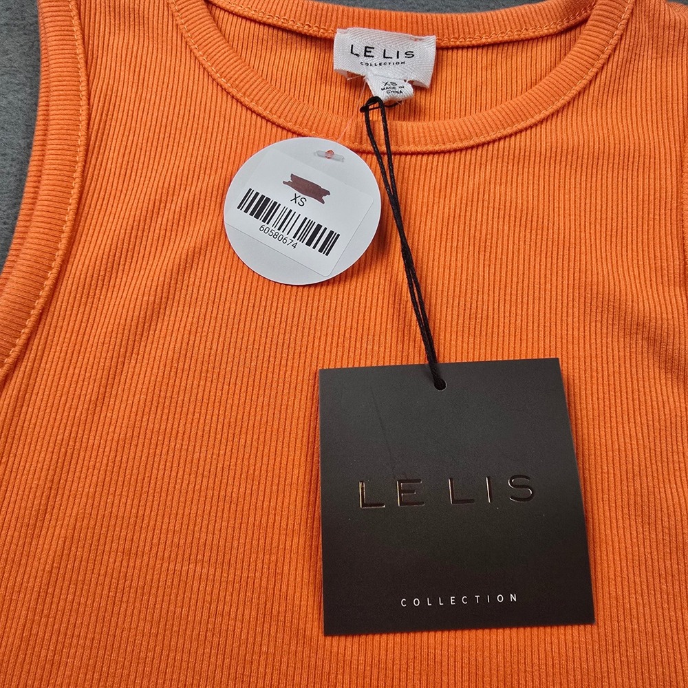 Le Lis Collection Womens Ribbed Sleeveless Bodysuit Orange XS New - Picture 2 of 7